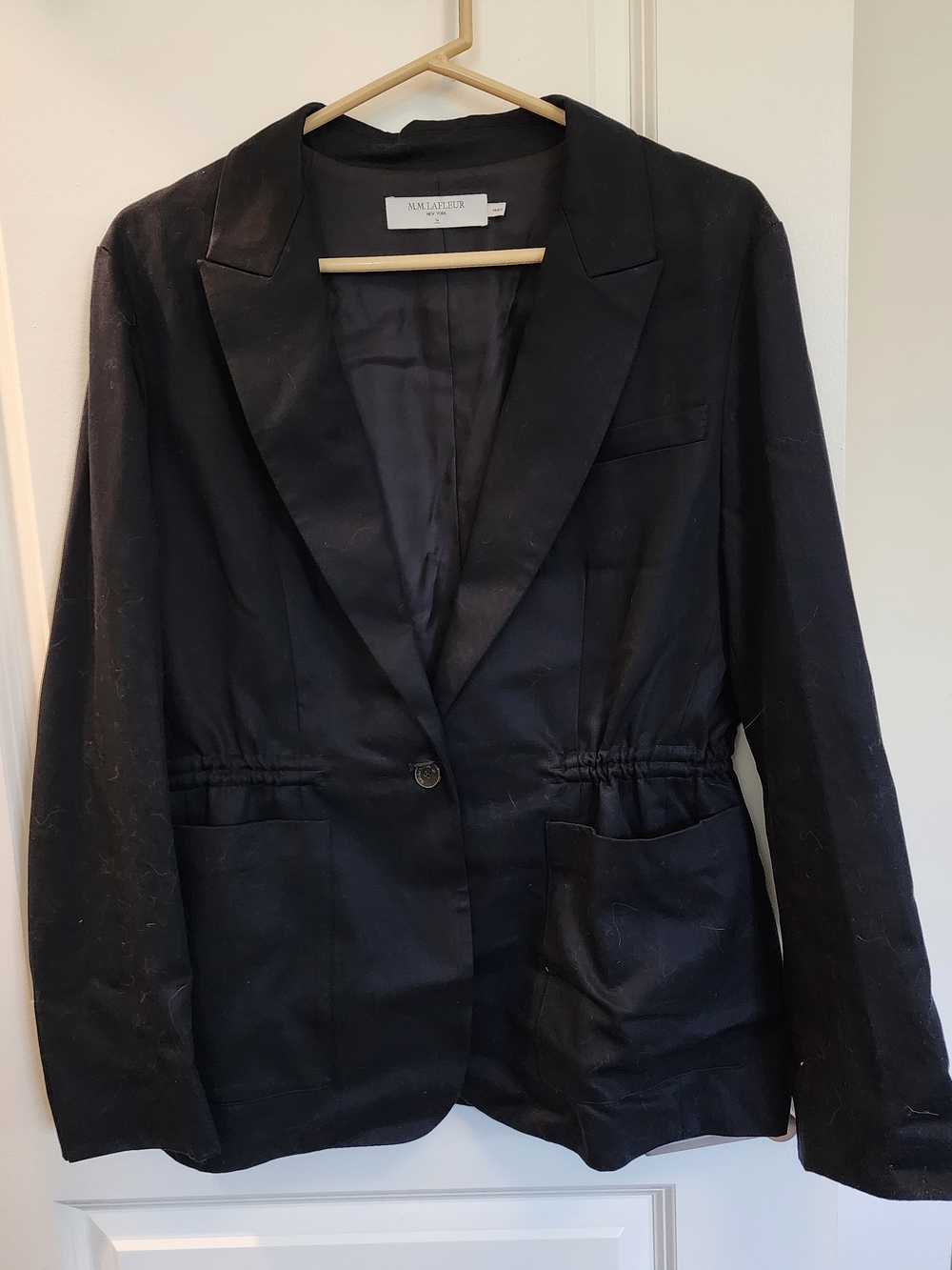 NWOT MM Lafleur Navy Women's Single-Button Tailored Blazer